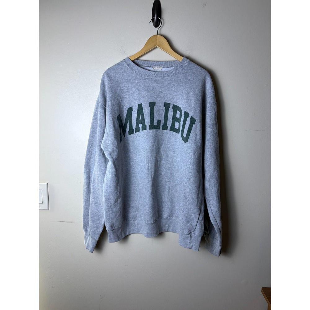 AL-GA Malibu Sweatshirt Womens One Size Gray 70% Cotton 30% Polyester Casual